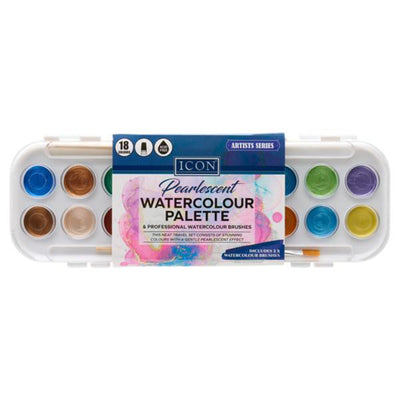 World of Colour Watercolour Art Set Pearlescent - 18 pieces-Paint Sets-World of Colour|Stationery Superstore UK