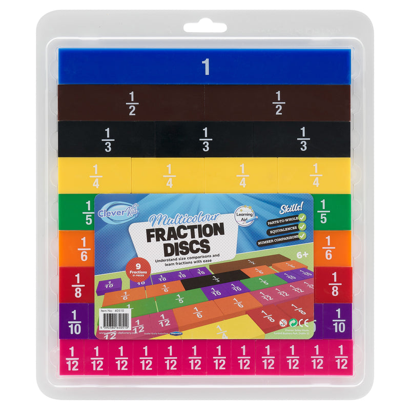 Clever Kidz Multicolour Fraction Discs - 51 Pieces-Educational Games-Clever Kidz|Stationery Superstore UK