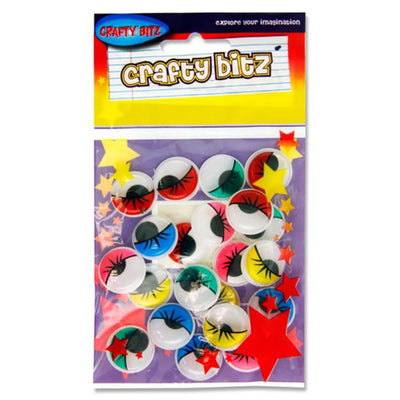 Crafty Bitz Coloured Goggly Eyes - Pack of 20-Goggly Eyes-Crafty Bitz|Stationery Superstore UK