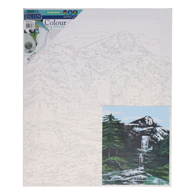 300x250mm Paint By Numbers Canvas - Waterfall-Colour-in Canvas-Icon|Stationery Superstore UK