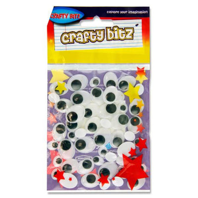 Crafty Bitz Oval Wiggle Goggly Eyes - Pack of 50-Goggly Eyes-Crafty Bitz|Stationery Superstore UK