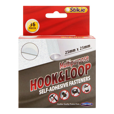 Stik-ie Roll of 36 Pairs Hook & Loop Pads - 25mm-Hooks & Fasteners-Stik-ie|Stationery Superstore UK