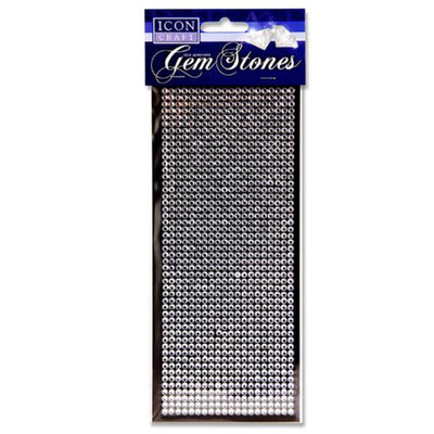 Icon 1000 Self Adhesive Gem Stones - Silver-Rhinestones & Flatbacks-Icon|Stationery Superstore UK