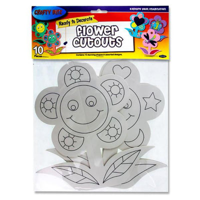 Crafty Bitz Ready to Decorate Flower Cutouts - Pack of 10-Paper Cutouts-Crafty Bitz|Stationery Superstore UK
