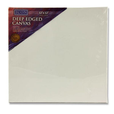 Icon Deep Edged Canvas - 380gsm - 12x12-Blank Canvas-Icon|Stationery Superstore UK