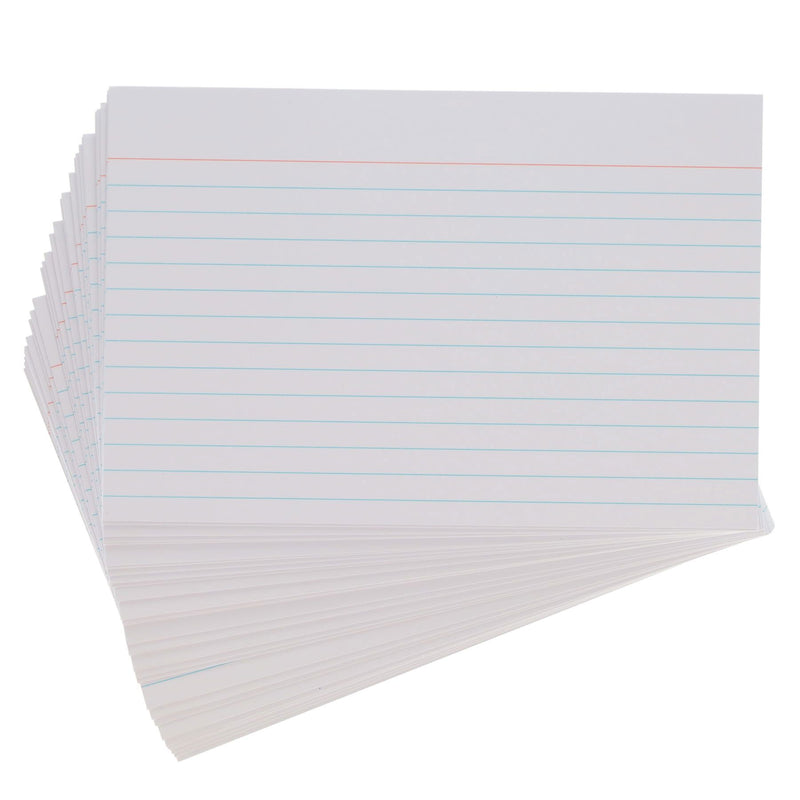 Premier Office 6 x 4 Ruled Record Cards - White - Pack of 100-Index Cards & Boxes-Premier Office|Stationery Superstore UK