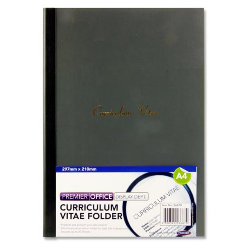 Premier Office A4 Curriculum Vitae File Covers - Suitable for CVs - Grey-Report & Clip Files-Premier Office|Stationery Superstore UK