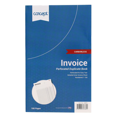 Concept 8X5 Carbonless Invoice Duplicate Book - 100 Pages-Assorted Notebooks-Concept|Stationery Superstore UK