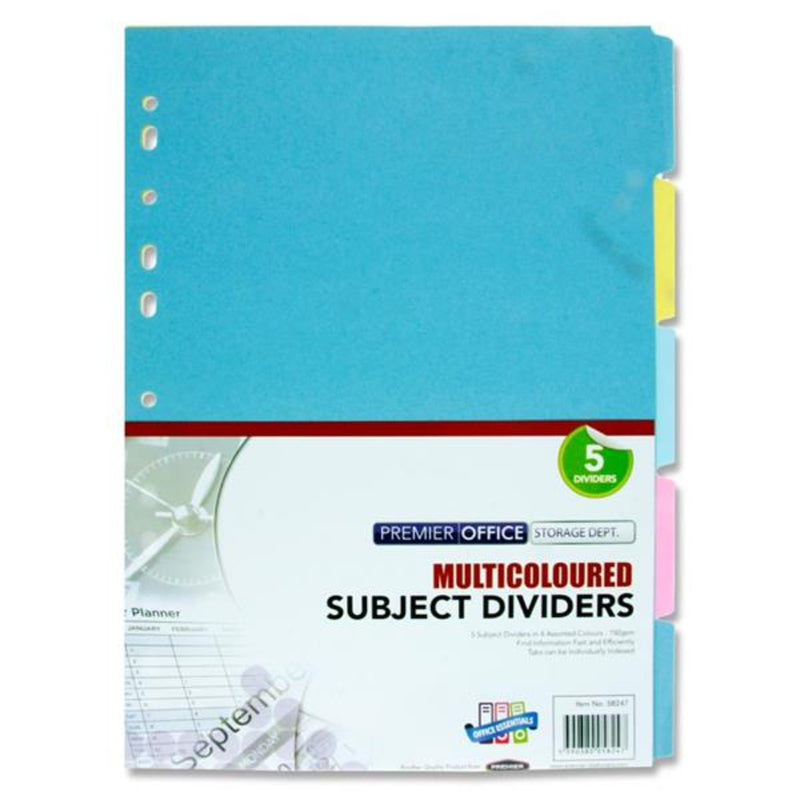 Premier Office Subject Dividers - 175gsm - 5 Tabs
