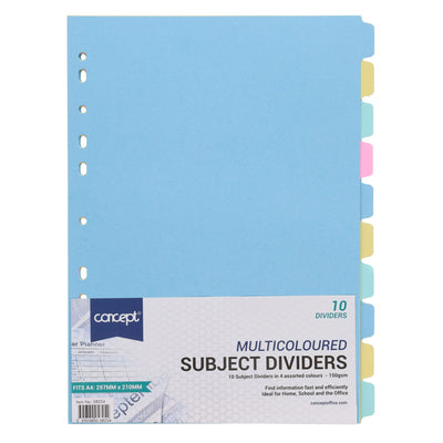 Premier Office Subject Dividers - 150 gsm - 10 Tabs-Page Dividers & Indexes-Premier Office|Stationery Superstore UK