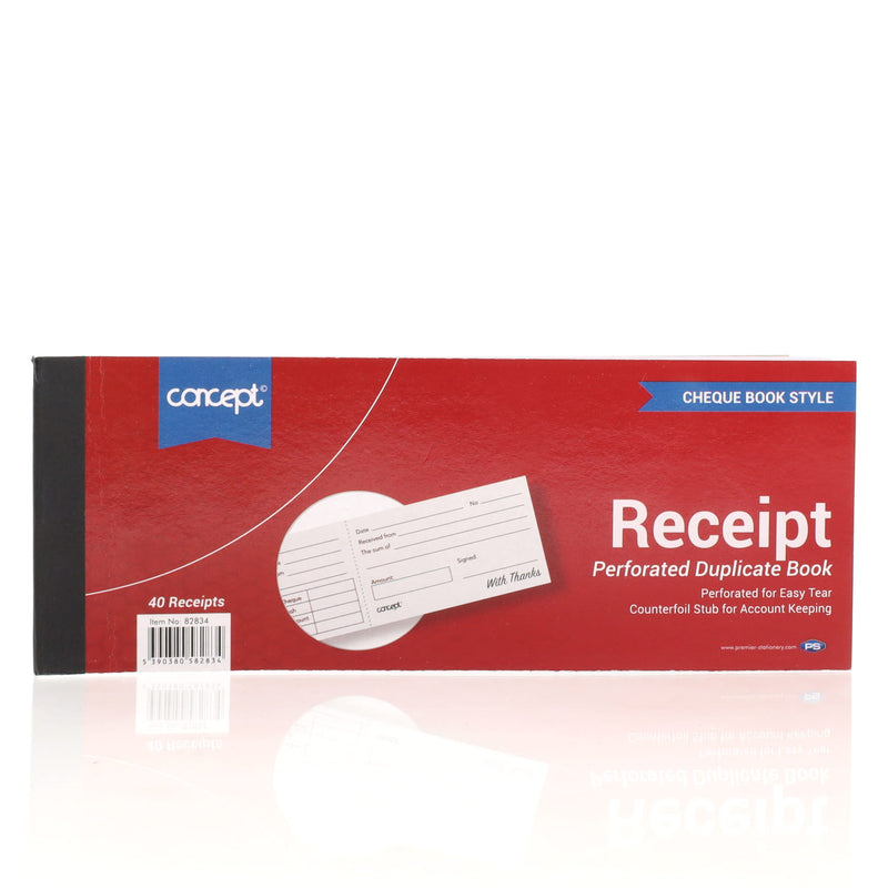 Concept 3x8 Cash Receipt Book-Carbon Paper-Concept|Stationery Superstore UK