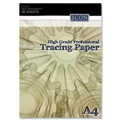 Icon A4 Professional Tracing Paper Pad - 40 Sheets - 70 gsm-Drawing & Painting Paper-Icon|Stationery Superstore UK