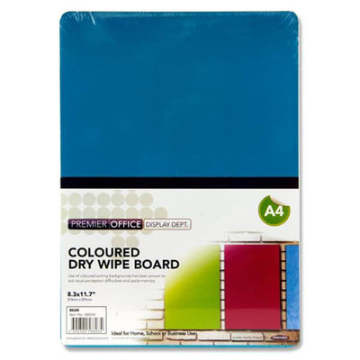 Premier Office A4 Dry Wipe Board - Blue-Whiteboards-Premier Office|Stationery Superstore UK