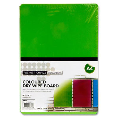 Premier Office A4 Dry Wipe Board - Green-Whiteboards-Premier Office|Stationery Superstore UK