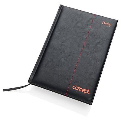 Concept Page A Day Undated Diary A5 - Black-Journals ,Diaries-Concept|Stationery Superstore UK