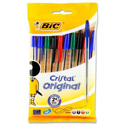 BIC Cristal Ballpoint Pens - Original - Pack of 10-Ballpoint Pens-BIC|Stationery Superstore UK