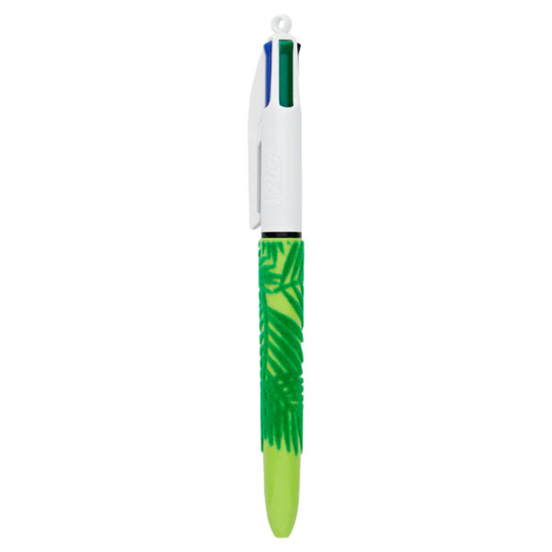 BIC 4 Colour Velours Ballpoint Pen - Jungle - Pack of 3-Ballpoint Pens-BIC|Stationery Superstore UK