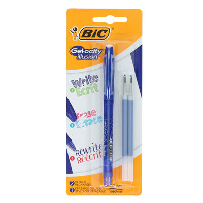 BIC Gelosity Illusion Erasable Gel Pens With Refills - Blue-Gel Pens-BIC|Stationery Superstore UK