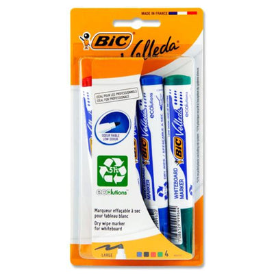 BIC Velleda Dry Wipe Markers for Whiteboards with Bullet Tip - Pack of 4-Whiteboard Markers-BIC|Stationery Superstore UK