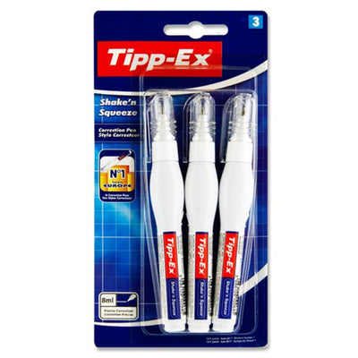 Tipp-Ex Shake'n Squeeze Correction Pen - Pack of 3-Correction Tools-Tipp-Ex|Stationery Superstore UK