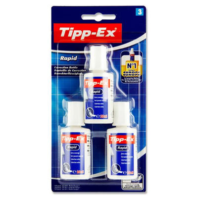 Tipp-Ex Rapid Correction Fluid - Pack of 3-Correction Tools-Tipp-Ex|Stationery Superstore UK