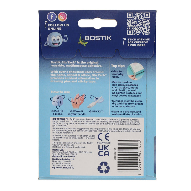Bostik Blu Tack - Blue Original-Sticky Pads & Glue Dots-Bostik|Stationery Superstore UK