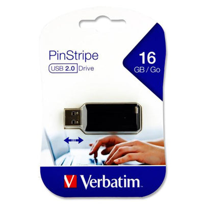 Verbatim Pinstripe USB 2.0 Drive - 16 GB-Computer Accessories-Verbatim|Stationery Superstore UK