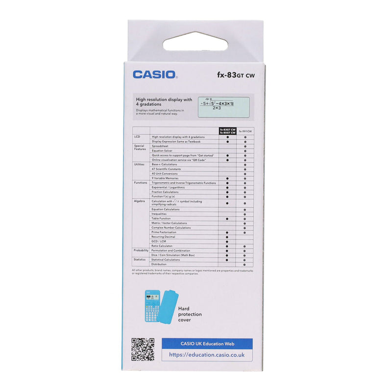 Casio Fx-83Gtcw Scientific Calculator - Blue-Calculators-Casio|Stationery Superstore UK