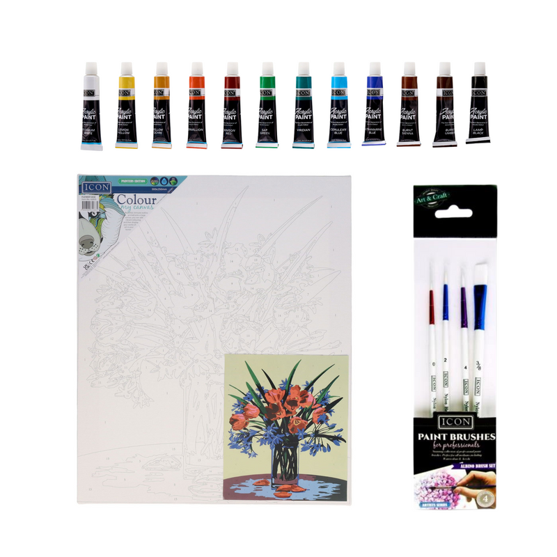 Paint by Numbers Canvas Bundle - Option 1-Paint by Numbers-Icon|Stationery Superstore UK