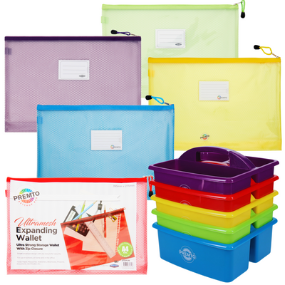 Premto Multipack | Storage Solutions Caddy and Ultramesh Wallets - Pack of 10-Storage Caddies-Premto|Stationery Superstore UK