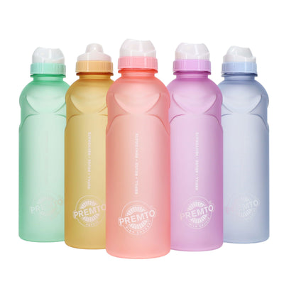 Premto Multipack | Pastel 500ml Stealth Soft Touch Bottle - Pack of 5-Water Bottles-Premto|Stationery Superstore UK