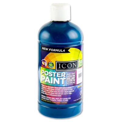 Icon Poster Paint - 500ml - Turquoise-Craft Paints-Icon|Stationery Superstore UK