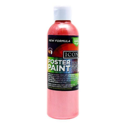 Icon Pearlescent Poster Paint - 300ml - Red-Pearlescent Craft Paints-Icon|Stationery Superstore UK