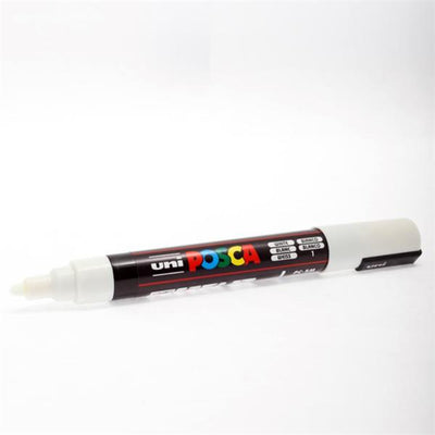 Uni Posca PC-5M Medium Line Bullet Tip Permanent Marker - White-Markers-Uni|Stationery Superstore UK
