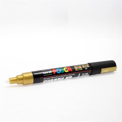 Uni Posca PC-5M Medium Line Bullet Tip Permanent Marker - Gold-Markers-Uni|Stationery Superstore UK