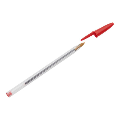 BIC Cristal Original Ballpoint Pen - Red-Ballpoint Pens-BIC|Stationery Superstore UK