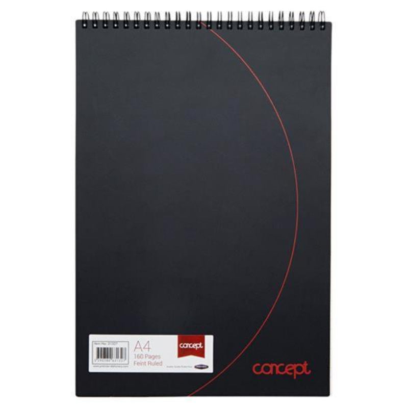 Concept A4 Durable Cover Spiral Refill Pad - 160 Pages-Notebook Refills-Concept|Stationery Superstore UK