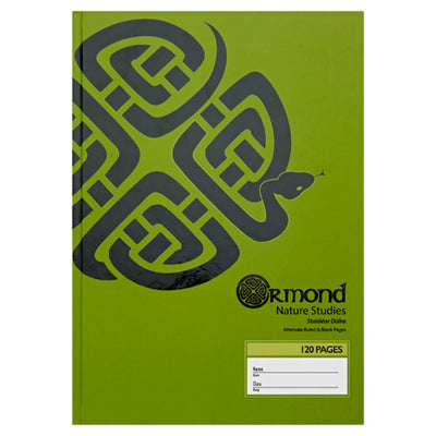 Ormond A4 Hardcover Nature Study Book - Alternate Ruled & Blank Pages - 120 Pages-Subject & Project Books-Ormond|Stationery Superstore UK