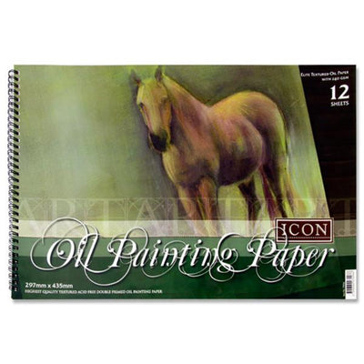 Icon A3 Spiral Oil Painting Pad - 240gsm - 12 Sheets-Drawing & Painting Paper-Icon|Stationery Superstore UK
