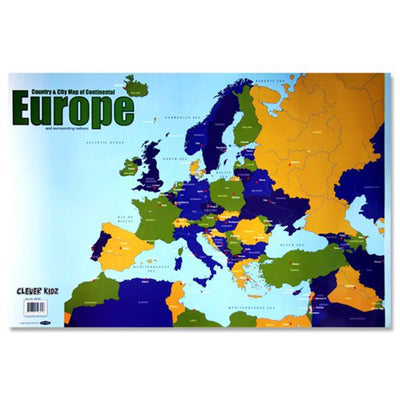 Clever Kidz Wall Chart - Map of Europe-Educational Posters-Clever Kidz|Stationery Superstore UK