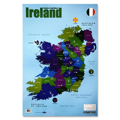 Clever Kidz Wall Chart - Map of Ireland-Educational Posters-Clever Kidz|Stationery Superstore UK