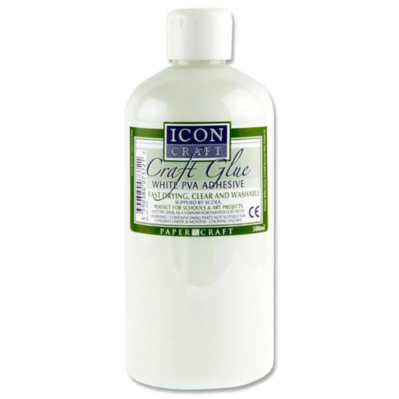 Icon PVA Craft Glue - Fast Drying, Clear & Washable - 500ml Bottle