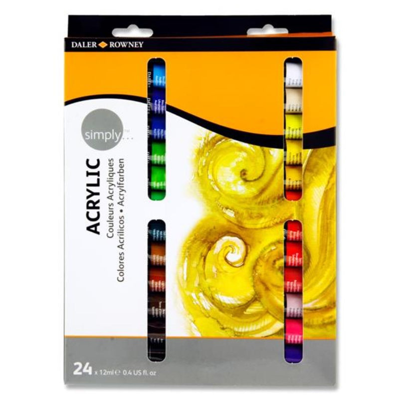 Daler Rowney Simply... Acrylic Paints - Pack of 24-Paint Sets ,Acrylic Paints-Daler Rowney|Stationery Superstore UK