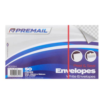 Premail BRE Peel & Seal Envelopes - White - Pack of 50-Envelopes-Premail|Stationery Superstore UK
