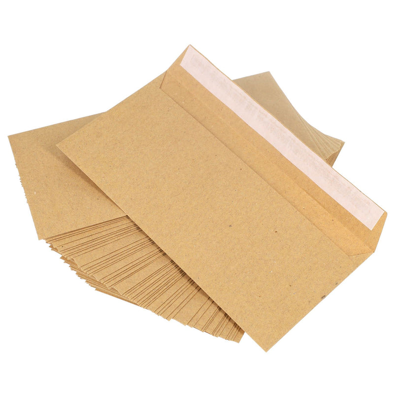 Premail DL Peel & Seal Envelopes - 110 x 220mm - Manilla - Pack of 50-Envelopes-Premail|Stationery Superstore UK
