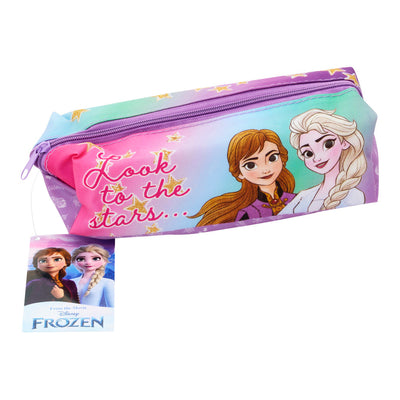 Disney Frozen Rectangular Glitter Pencil Case - Elsa And Anna