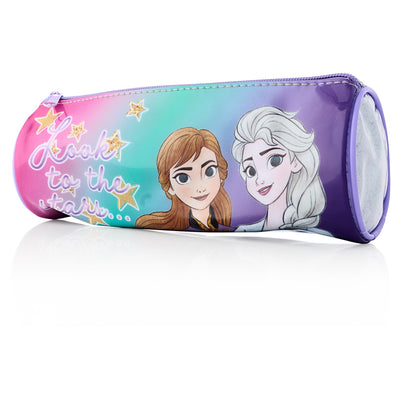 Disney Frozen Round Glitter Pencil Case - Elsa And Anna-Pencil Cases-Miraculous|Stationery Superstore UK