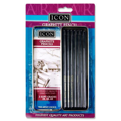 Icon Highest Quality Graphite Pencil Set in Tin-Artist Sets-Icon|Stationery Superstore UK