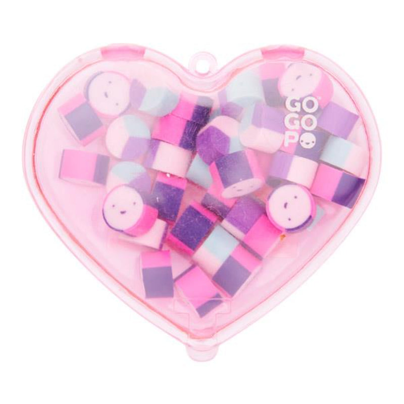 GOGOPO Mini Erasers in Heart Case - Pink Heart-Erasers-GOGOPO|Stationery Superstore UK