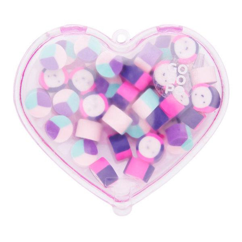 GOGOPO Mini Erasers in Heart Case - Purple Heart-Erasers-GOGOPO|Stationery Superstore UK